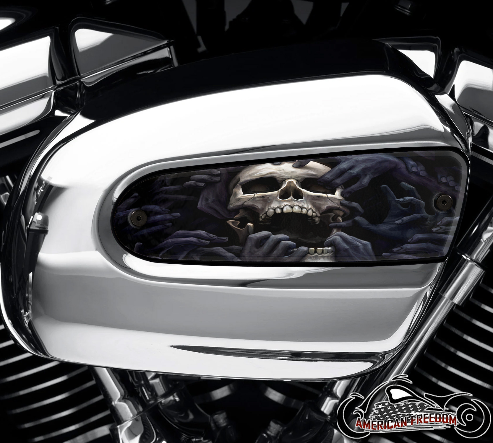 Harley Davidson Wedge Air Cleaner Insert - Torn Apart Skull